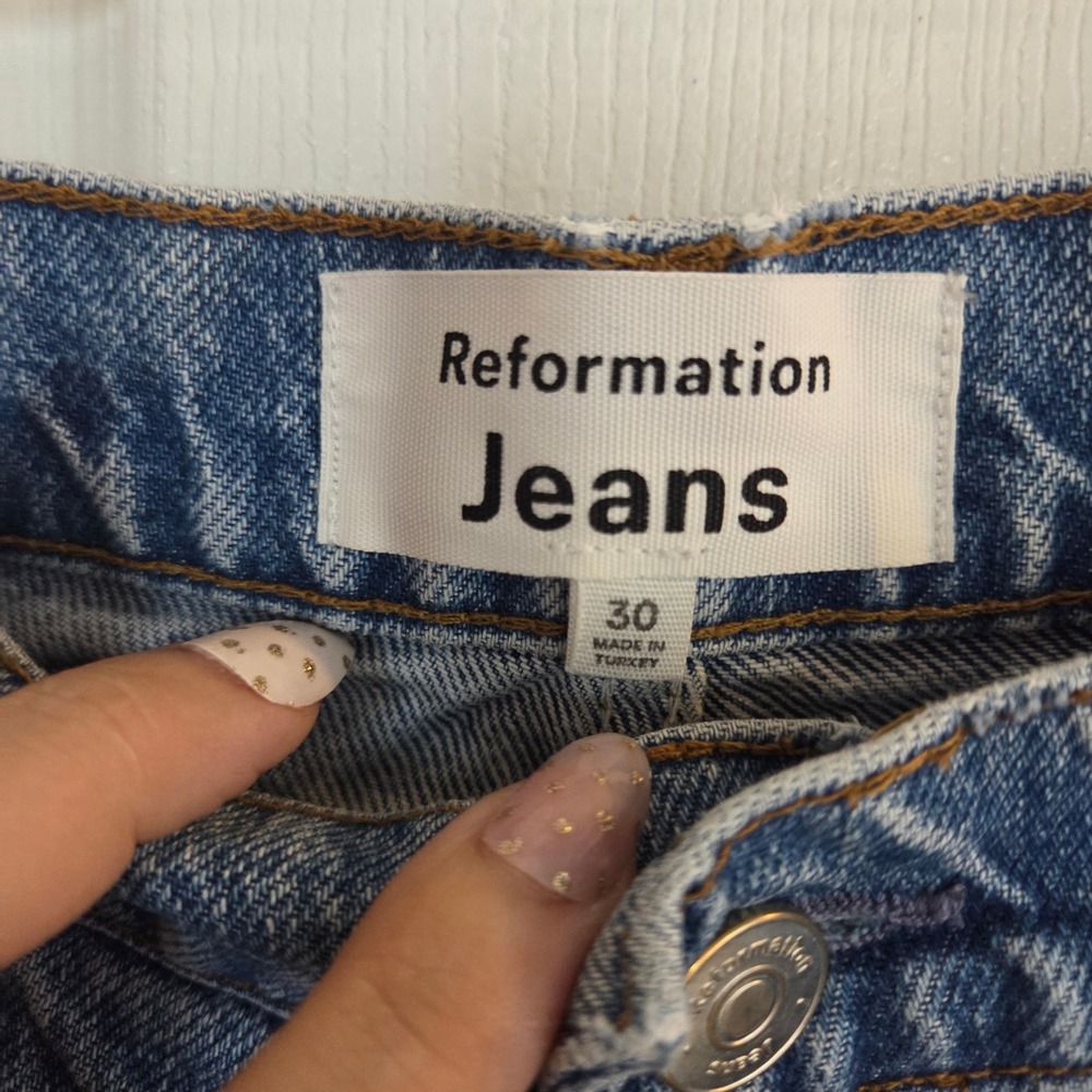 Reformation Cary High Rise Slouchy Wide Leg Jeans Colorado Blue Size 30 Baggy - Picture 3 of 9